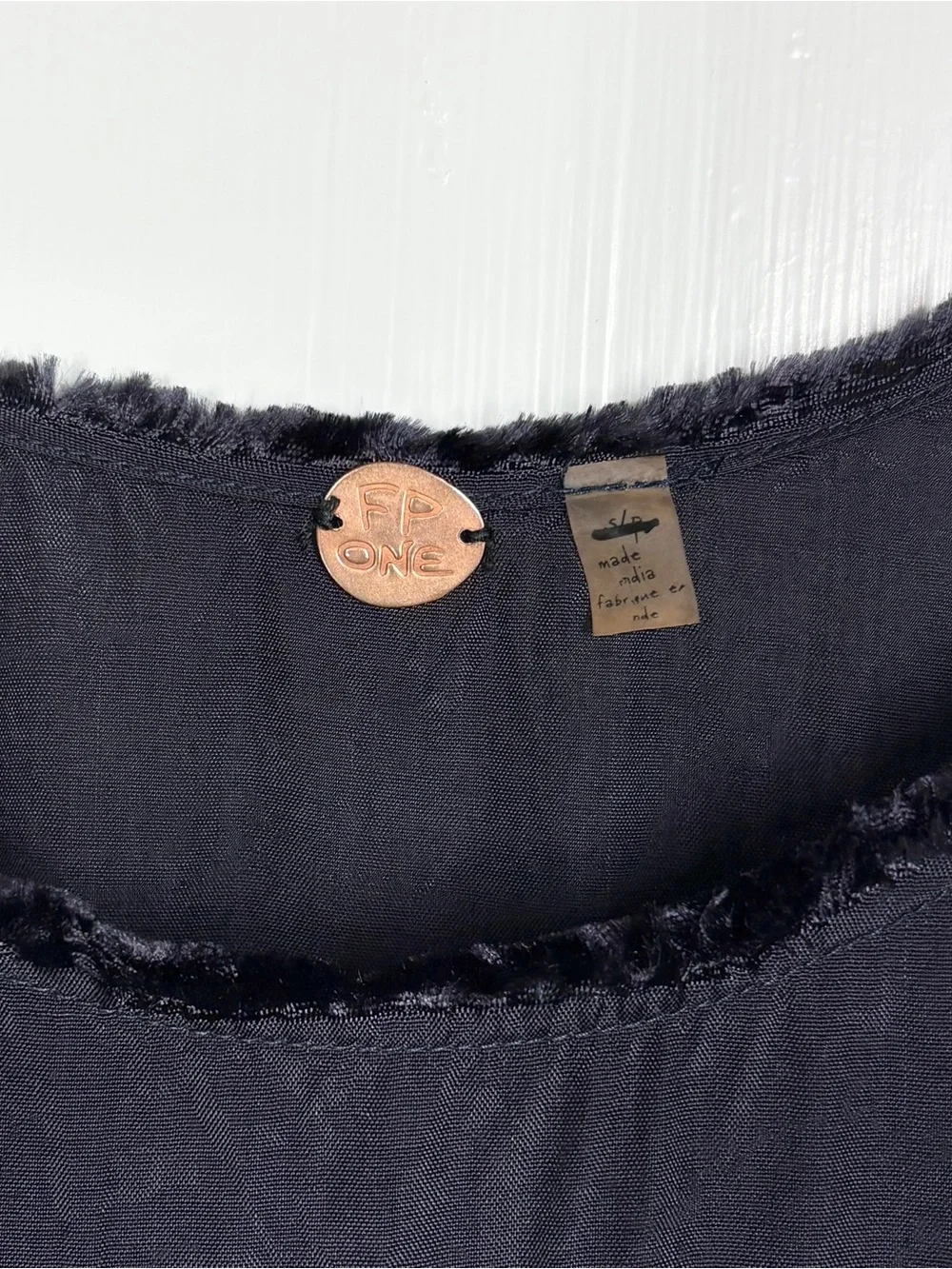Free People Women’s Raw Edge Frayed Cami Size Small Navy Blue